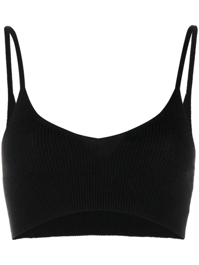 Cashmere In Love Alessi Knitted Cashmere Bralette In Black