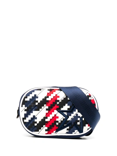 Perfect Moment Star Houndstooth Print Belt Bag In Blue