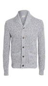 Faherty Marled Cotton & Cashmere Cardigan In Light Grey