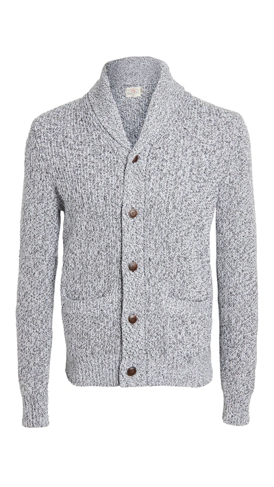 Faherty Marled Cotton & Cashmere Cardigan In Light Gray Rag