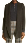 Theory Clairene Luxe Shawl Collar Coat In Thyme