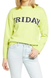 English Factory Weekday Motif Sweater In Lime
