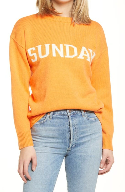 English Factory Weekday Motif Sweater In Orange