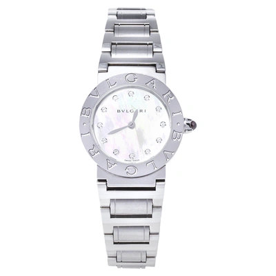 Pre-owned Bvlgari Bbl26s Women's Wristwatch 26 Mm In Silver