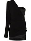 Gauge81 Saratov One-shoulder Bustier Dress In Black