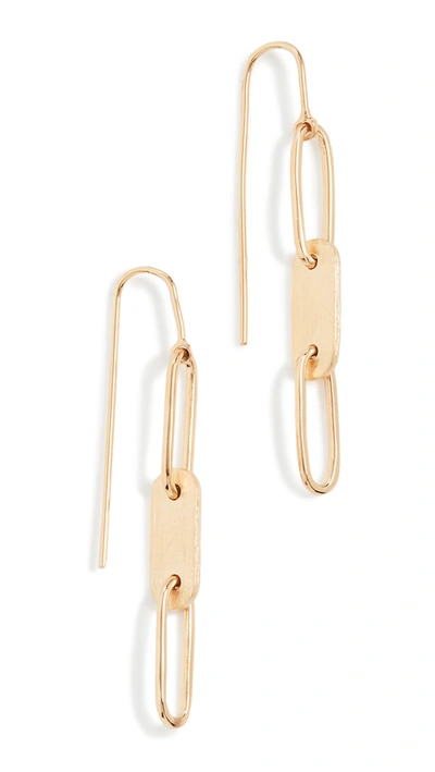 Soko Ellipse Threader Earrings In Gold
