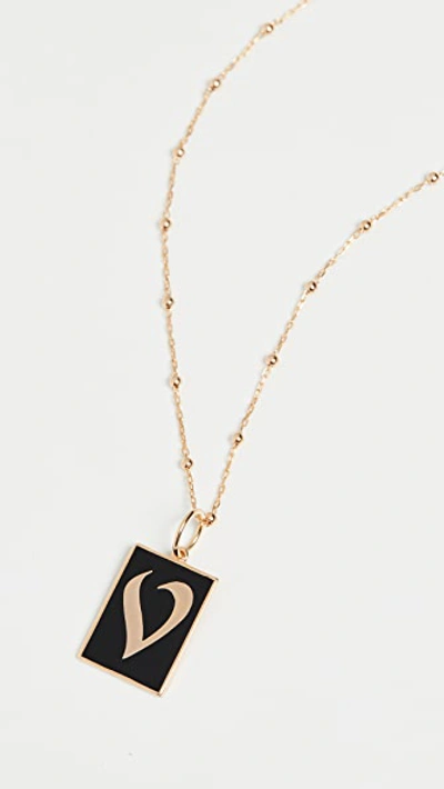 Maison Irem Gothic Initial Necklace In V