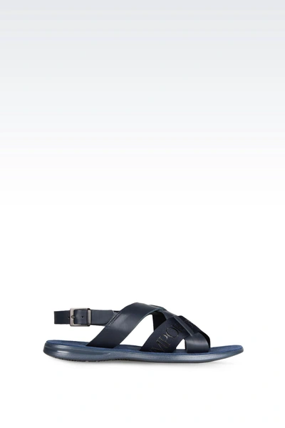 Emporio Armani Sandal In Dark Blue