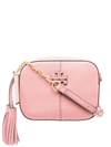 Tory Burch Mcgraw Mini Leather Crossbody Camera Bag In Pink