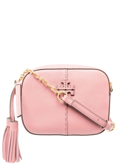 Tory Burch Mcgraw Mini Leather Crossbody Camera Bag In Pink