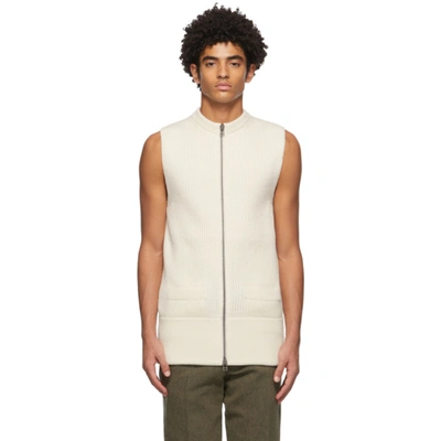 Haider Ackermann Off-white Sleeveless Cardigan In Ivory