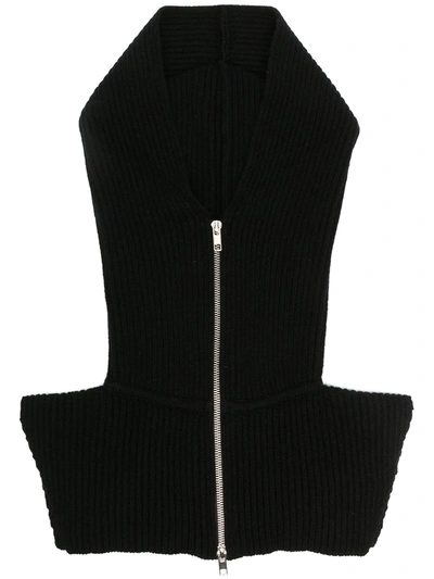 Cashmere In Love Ribbed-knit Hood In Black