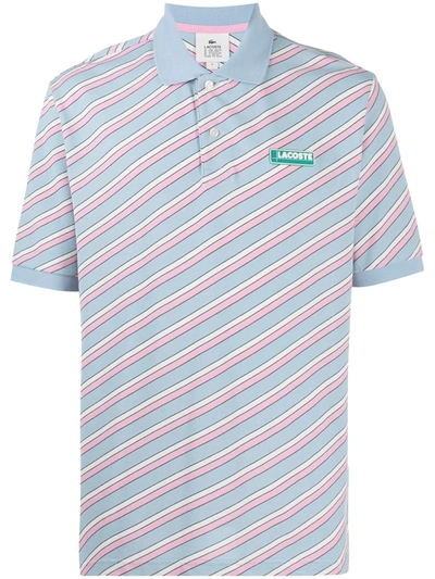 Lacoste Live Parallel Stripe Polo Shirt In Blue