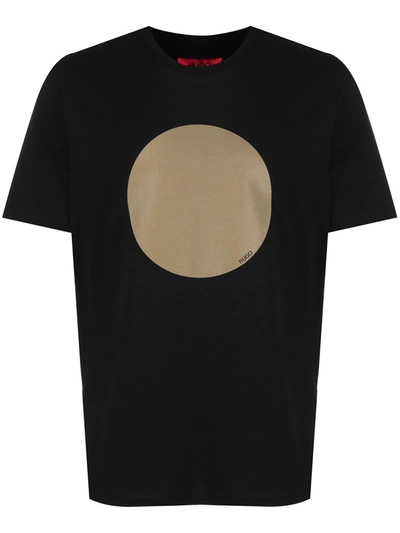 Hugo Doriole Black Printed Cotton T-shirt