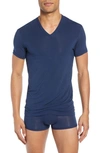Calvin Klein Ultrasoft Stretch Modal V-neck T-shirt In Blue Shadow