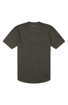 Goodlife Overdyed Triblend Scallop V-neck T-shirt In Olive Night