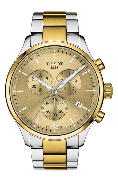 Tissot Chrono Xl Chronograph Bracelet Watch, 45mm In Champagne / Golden