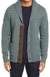 Schott Wool Blend Cardigan Sweater In Sage