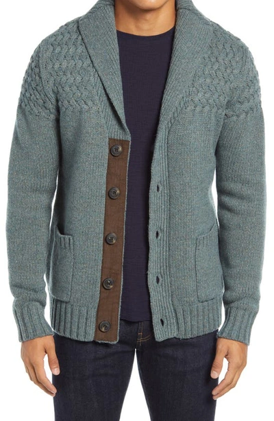 Schott Wool Blend Cardigan Sweater In Sage