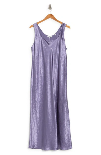 Vince Square Neck Satin Tank Dress In Aurora