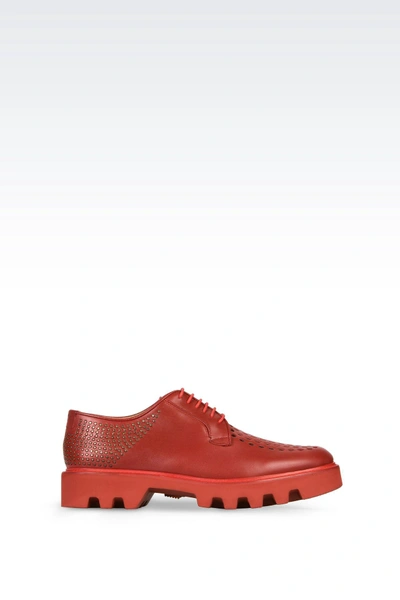 Emporio Armani Lace-up Shoes In Red