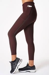 Sweaty Betty Thermodynamic 7/8 Running Leggings In Black Cherry