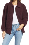 Marc New York Faux Shearling Oversize Jacket In Burgundy