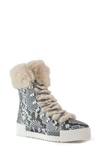 Cecelia New York Seymore Faux Fur Boot In Black/ White Snake Print