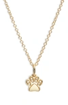 Ef Collection Paw Necklace In Yellow Gold
