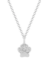 Ef Collection Paw Necklace In White Gold