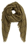 Madewell Buffalo Check Blanket Scarf In Moss