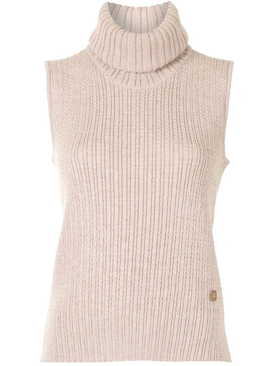 Pre-owned Chanel 2001 Roll Neck Knitted Top In Pink