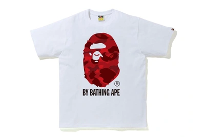 Pre-owned Bape Reflector Color Camo By Bathing Tee White/red