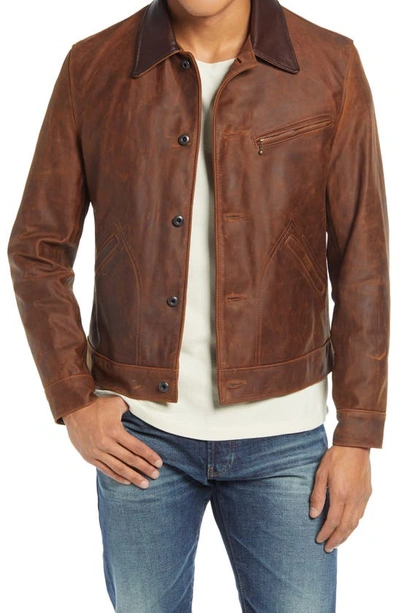 Schott Leather Mechanics Jacket In Brown