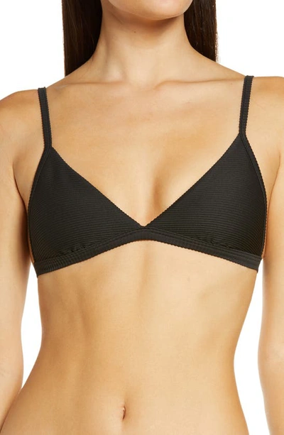 Seafolly Essentials Fixed Triangle Bikini Top In Black