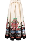 La Doublej Sardegna Calata-print Cotton-poplin Midi Skirt