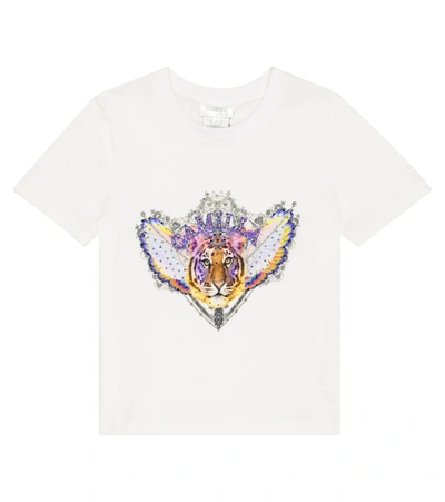 Camilla Kids' Embellished Printed Cotton T-shirt In White