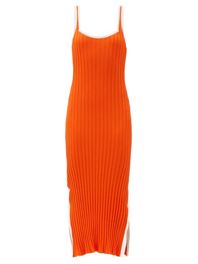 Solid & Striped The Kimberly Side-slit Ribbed-jersey Midi Dress In Red