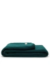 Tekla Whipstitched Virgin-wool Blanket In Dark Green