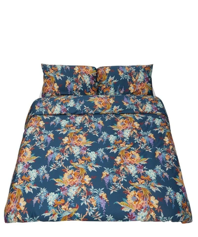 Liberty Delphine Cotton Sateen Super-king Duvet Cover Set In Navy