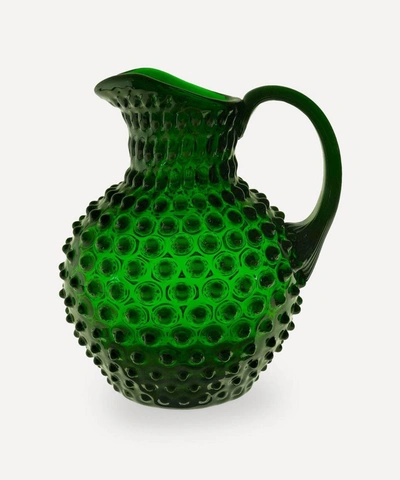 Klimchi Large Hobnail Jug In Dark Green