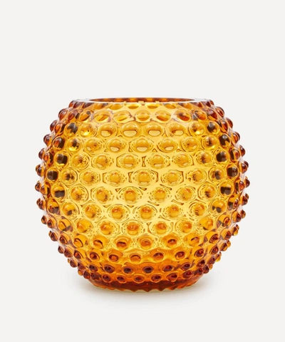 Klimchi Round Hobnail Vase In Amber