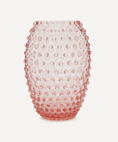 Klimchi Tall Egg Hobnail Vase In Amber