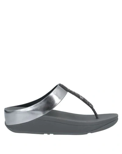Fitflop Toe Strap Sandals In Silver