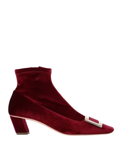 Roger Vivier Ankle Boots In Garnet