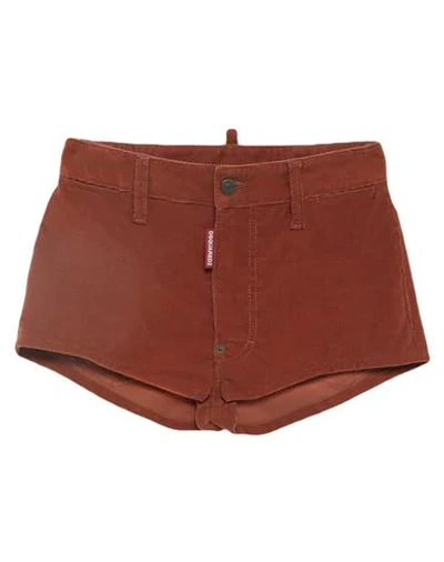 Dsquared2 Woman Shorts & Bermuda Shorts Rust Size 0 Cotton, Elastane In Red
