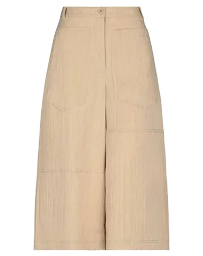 Tibi 3/4-length Shorts In Camel