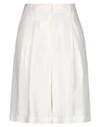 L'autre Chose L' Autre Chose Woman Shorts & Bermuda Shorts Ivory Size 6 Cupro, Viscose In White