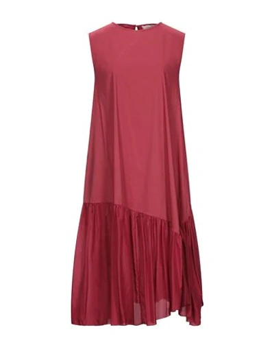 Liviana Conti Midi Dresses In Brick Red