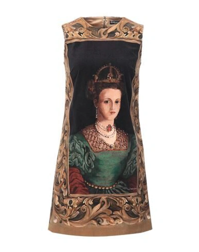 Dolce & Gabbana Short Dresses In Brown
